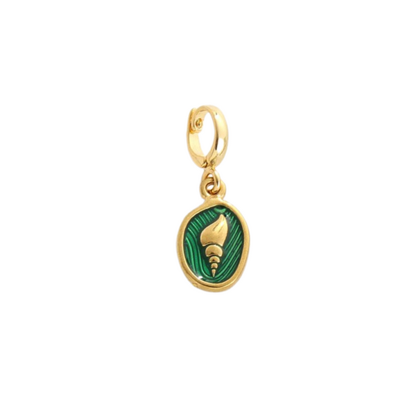 Bikini Mini Charm - Green Conch Medallion