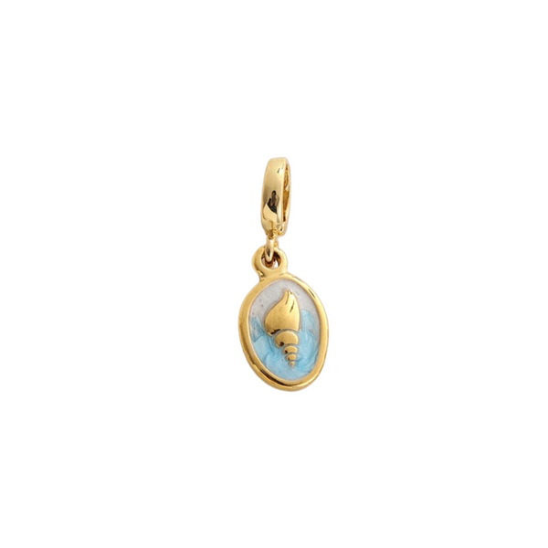 Bikini Mini Charm - Blue Conch Medallion