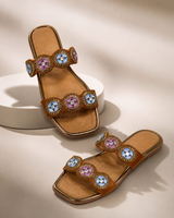 Exe Brown Tan Sandals