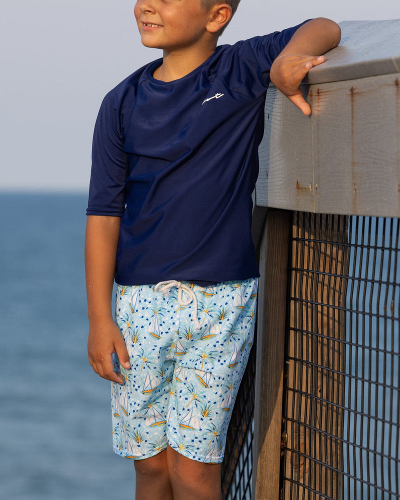 Navy Blue Short Sleeve Sun Shirt