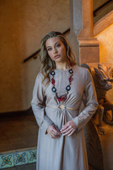 Aranza Flower Necklace - Burgundy