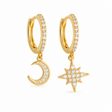 Gigi Moon + Star Huggie Earrings