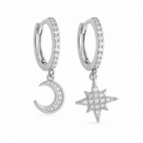 Gigi Moon + Star Huggie Earrings
