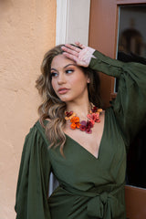 Florence Flower Necklace - Orange