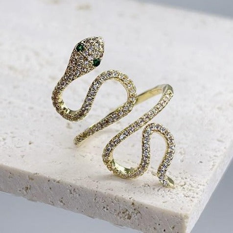 Long Serpent Ring - 18K Gold Plated O/S