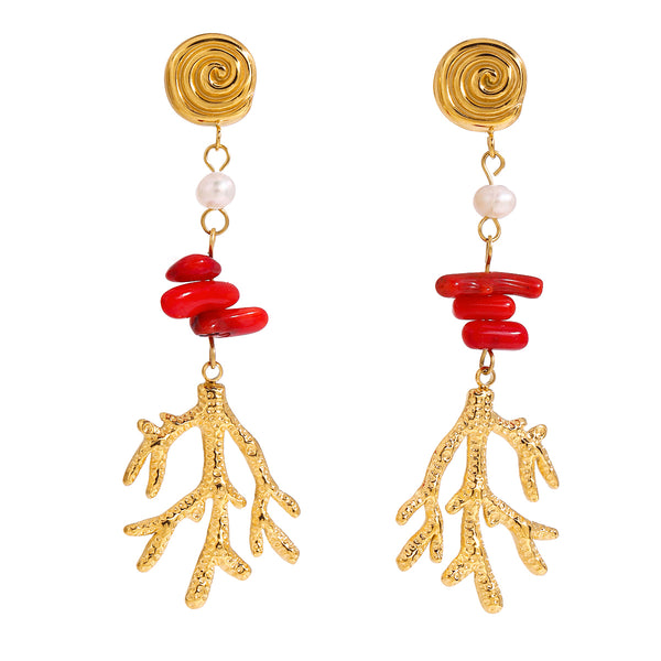 Coral Earrings