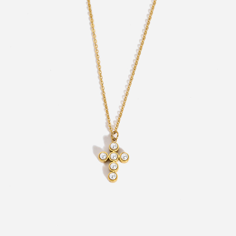 Pearl Cross Necklace