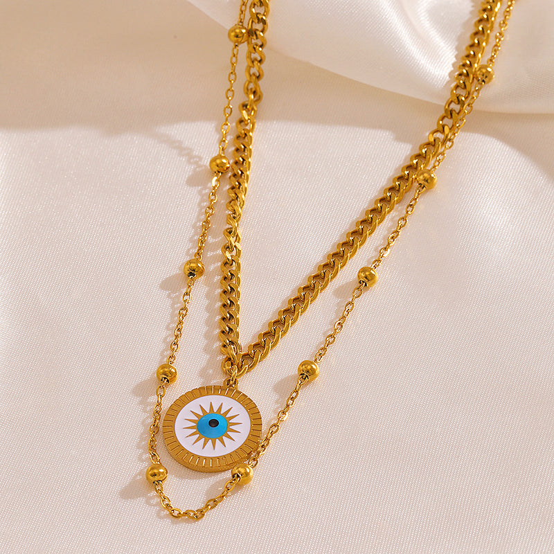 Sunny Eye Double Layered Necklace