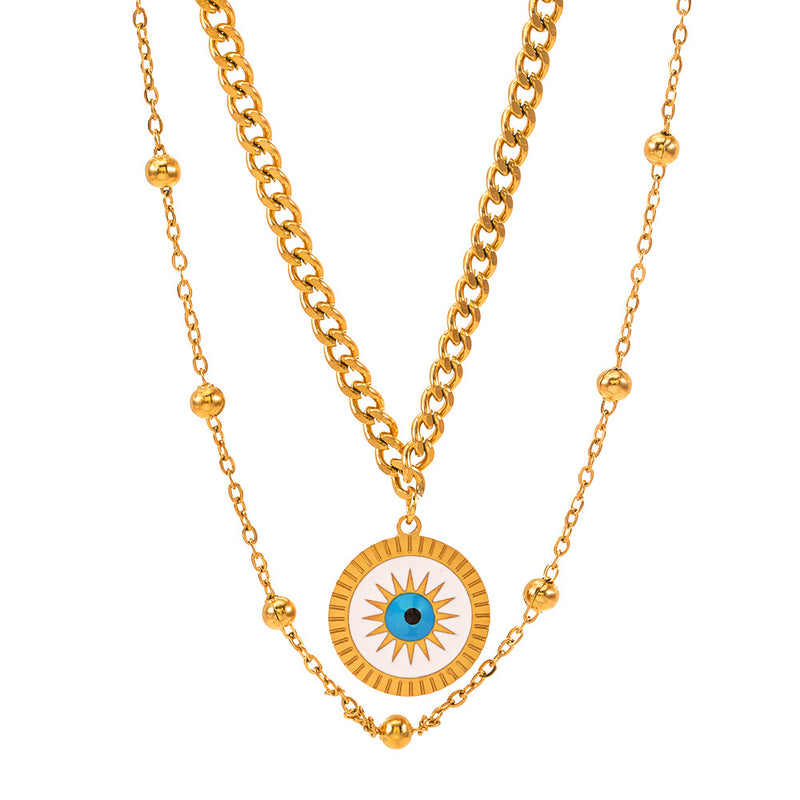 Sunny Eye Double Layered Necklace