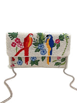 Rouge Beaded Clutch