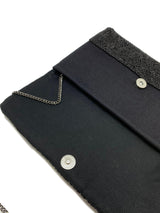 Red Lips Beaded Clutch - Black