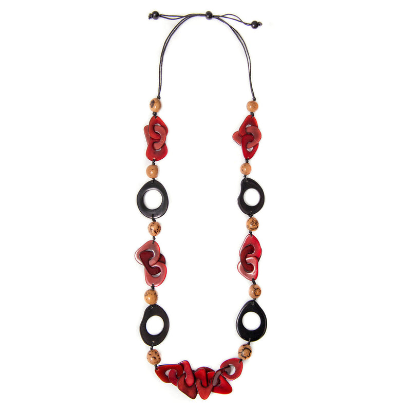 Aranza Flower Necklace - Burgundy