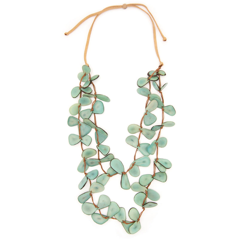 Cielo Flower Necklace - Celeste