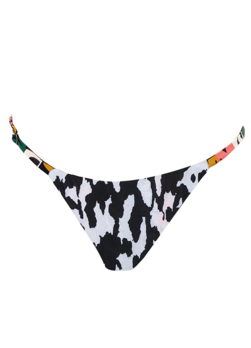 Abstract Geo Flash Single Strap Bikini Bottom