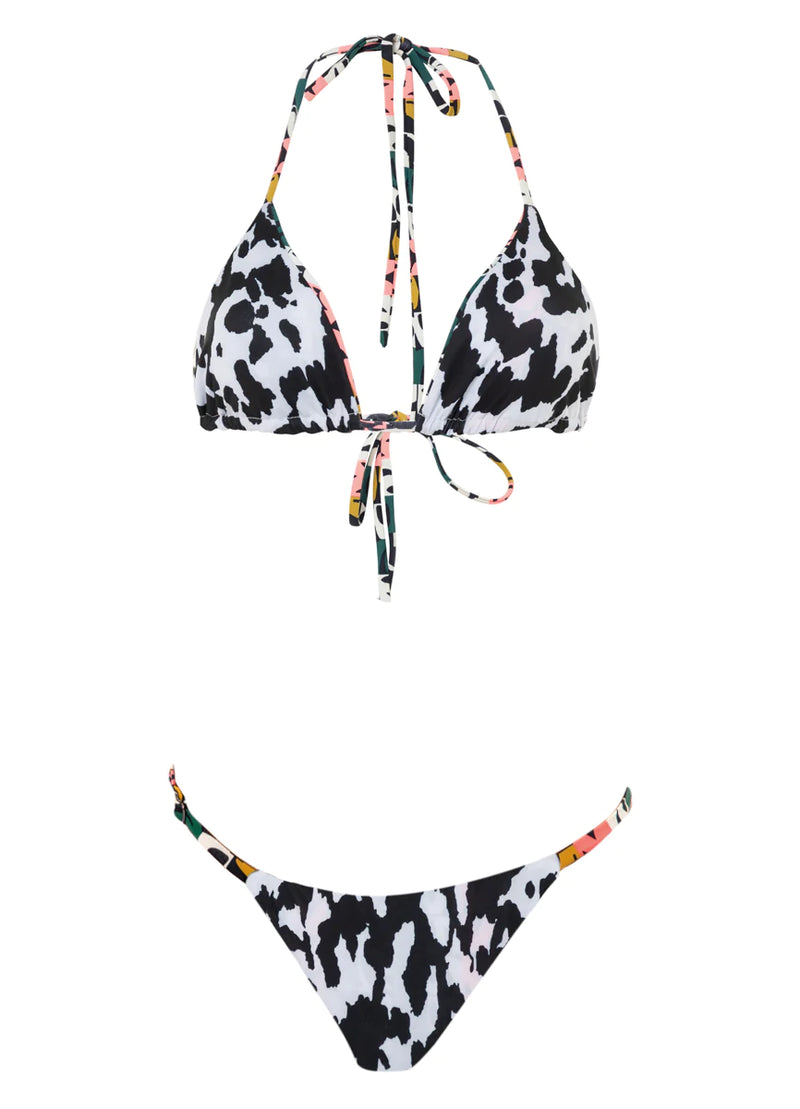 Abstract Geo Flash Single Strap Bikini Bottom