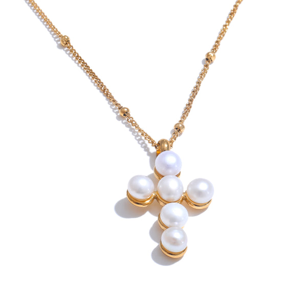 Pearl Cross Necklace