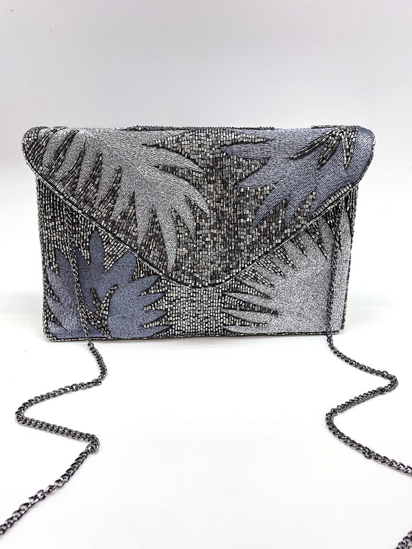 Silver Leaves Clutch