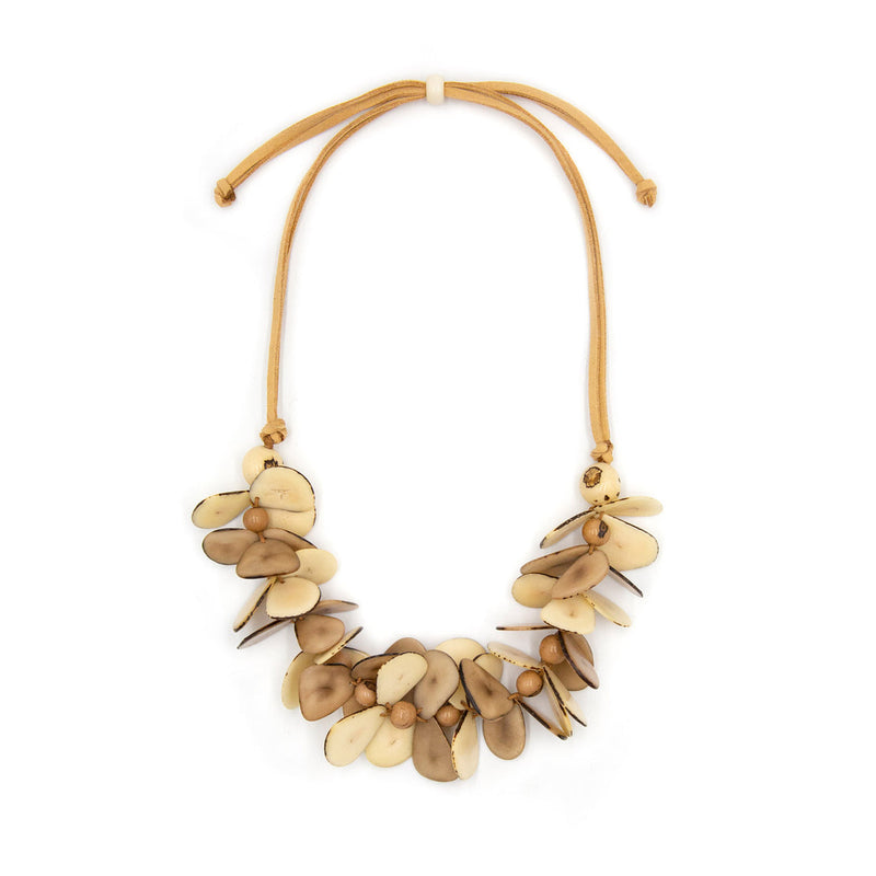 Mariposa Flower Necklace - Taupe