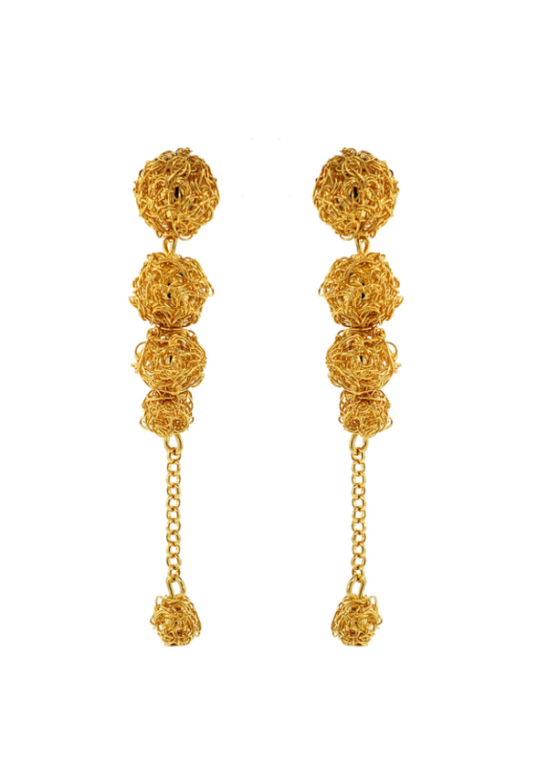 Gold Dome Cascade Earrings