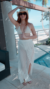 Lattice Wrap Maxi Skirt