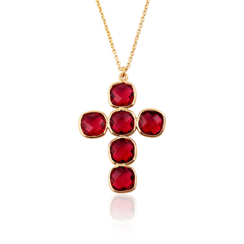 Ruby Cross Necklace