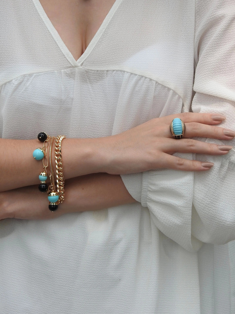 San Marco Bracelet - Turquoise and Black
