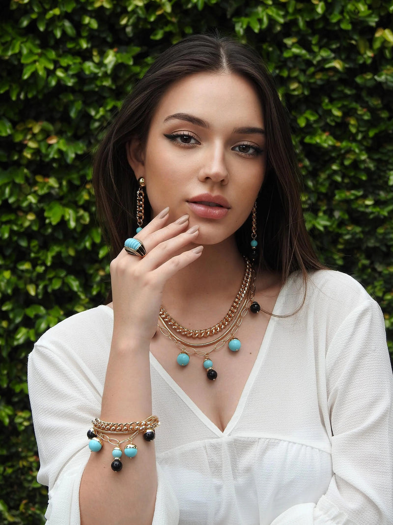 San Marco Bracelet - Turquoise and Black