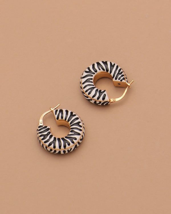 Zebra Hoop Earrings