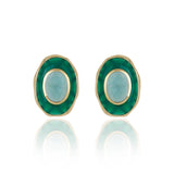 Confidence Earrings - Green Agate and Amazonite