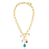 Sirena Necklace - Coral and Turquoise