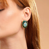 Confidence Earrings - Green Agate and Amazonite