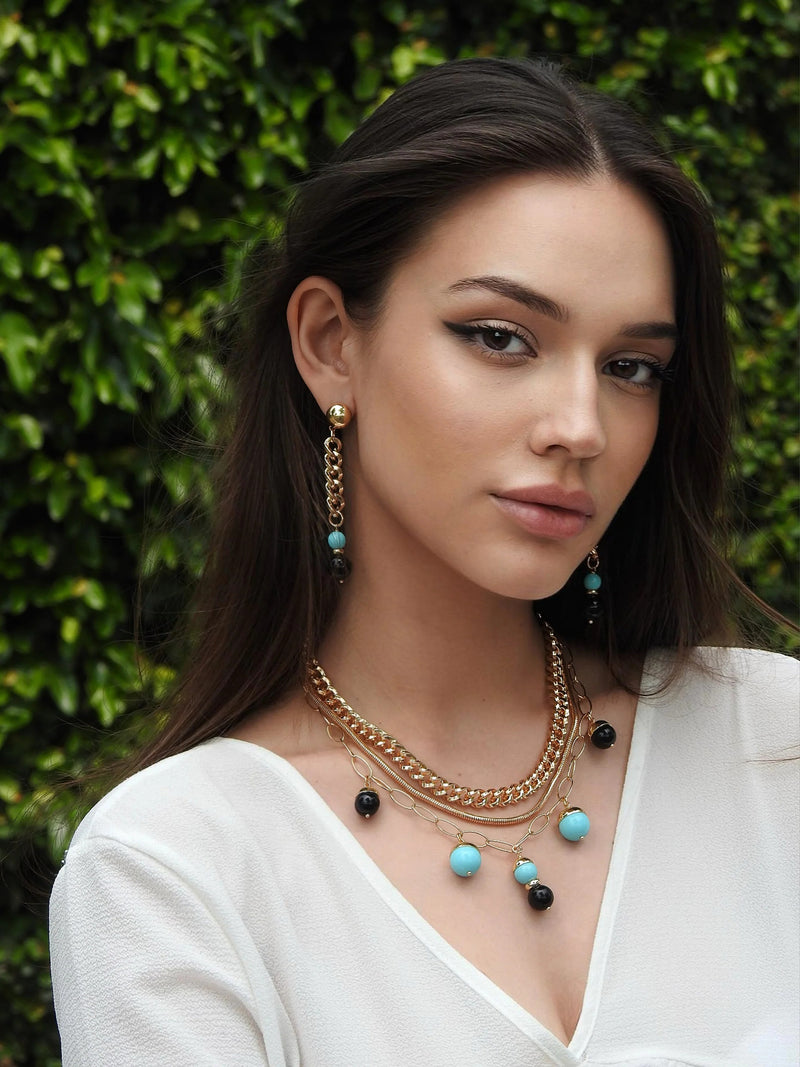 San Marco Necklace - Turquoise and Black