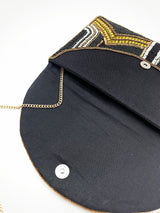 Mila Gold Beaded Clutch