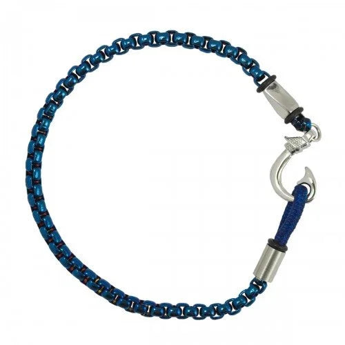 Hook Blue Rolo Chain Bracelet