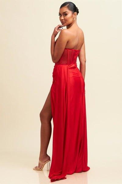 alia red dress Alia Red Corset Gown – Alaire Resortwear