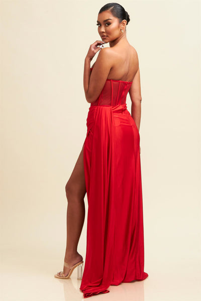 Alia Red Corset Gown