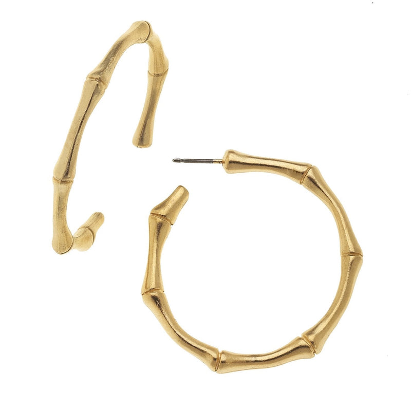 Gold Bamboo Hoops