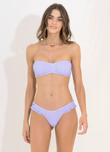 Gingham Kona Strapless Bandeau Bikini Top