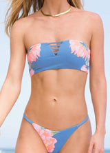 Maya Blue Lexi Lace Up Bandeau Bikini Top