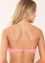 Coral Peony Victory V Wire Bralette Bikini Top