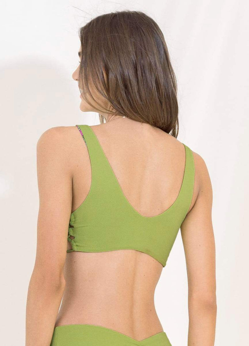 Herbal Green Glee Sporty Bralette Bikini Top