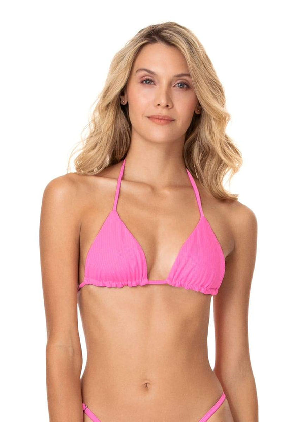 Aurora Pink Balmy Reversible Sliding Triangle Bikini Top