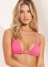 Fuchsia Dianthus Balmy Sliding Triangle Bikini Top