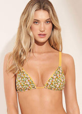 Sunflower Camellia Sliding Triangle Bikini Top