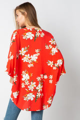Red Floral Cardigan