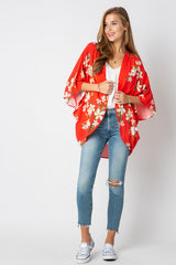 Red Floral Cardigan