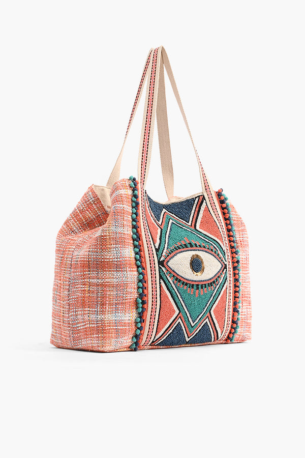 Evil Eye Embellished Tote