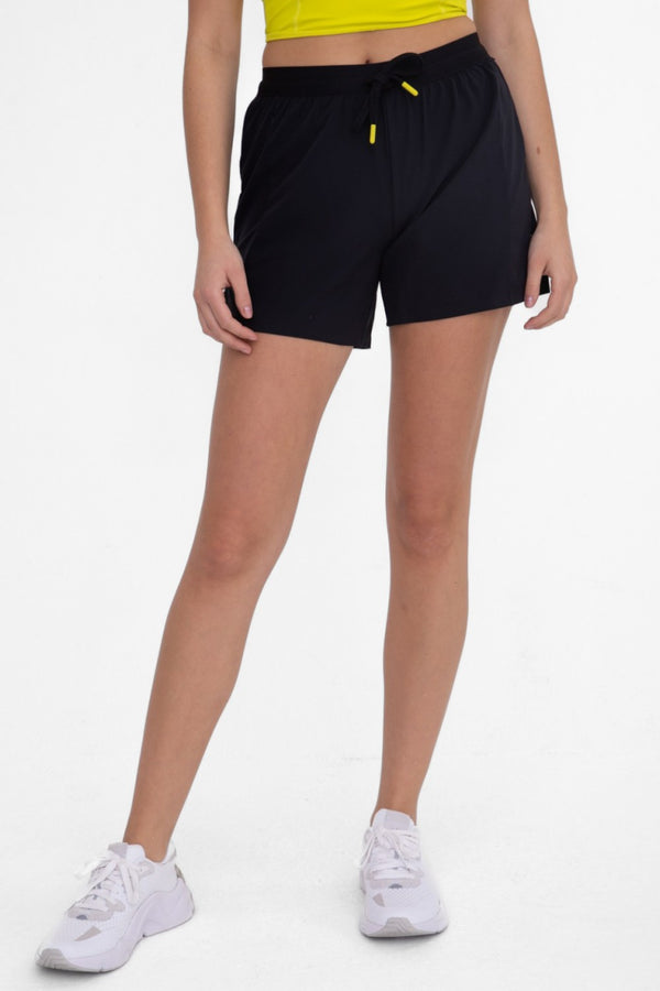 Black Water-Resistant Active Shorts