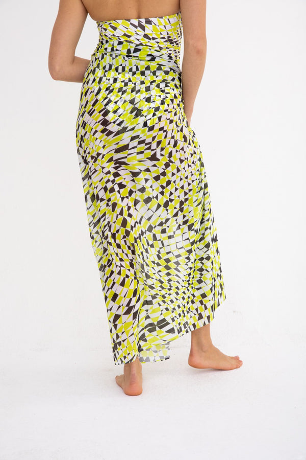 Checkered Sheer Maxi Sarong