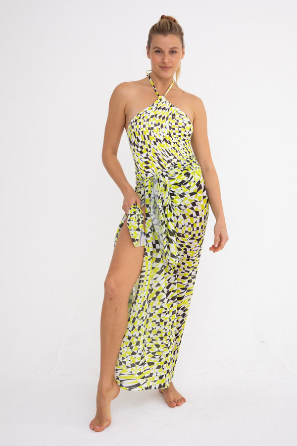 Checkered Sheer Maxi Sarong